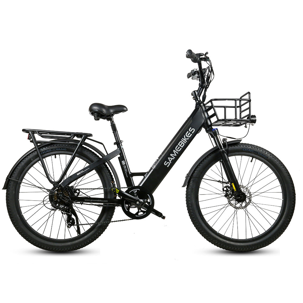 SAMEBIKE 26” Electric City Bike – High-Carbon Steel Frame, 500W Motor for Adult Riders