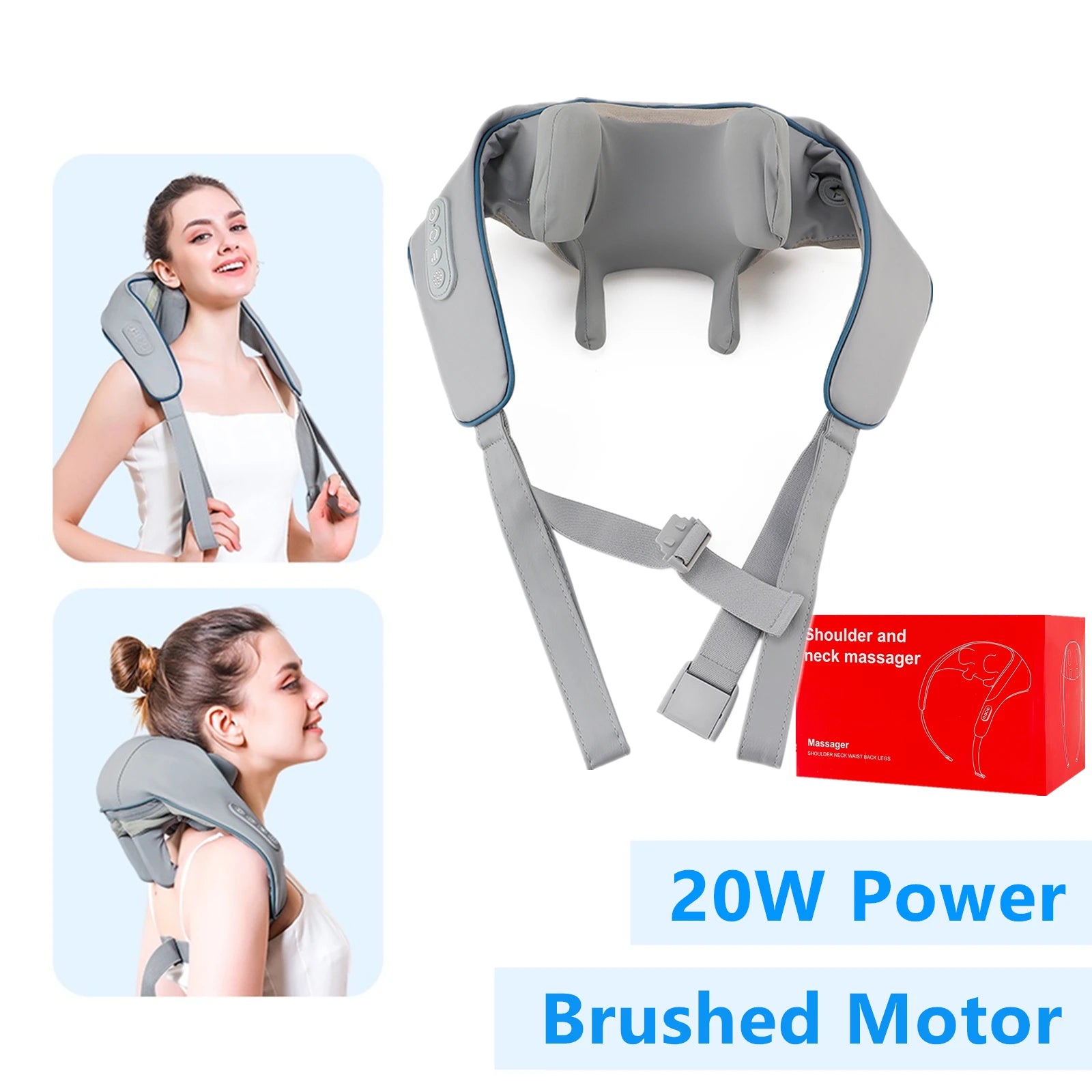 Brushless Motor Neck Massage Shawl | Wireless Deep Kneading Back & Shoulder Massager