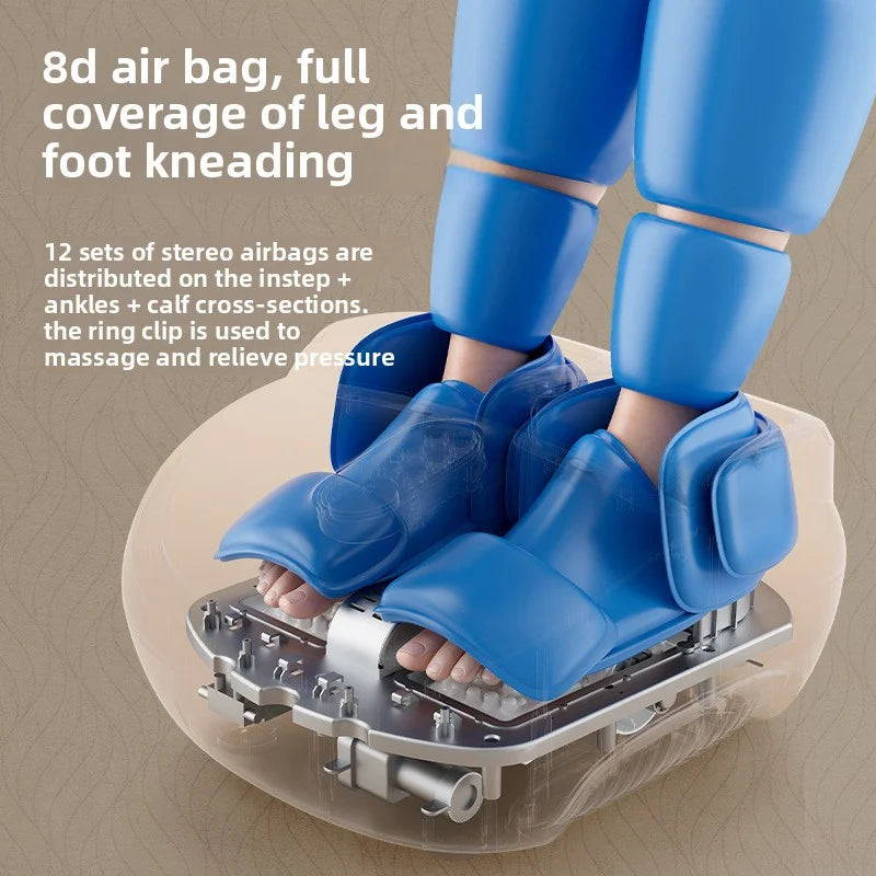 6D Electric Foot & Leg Massager – Airbag Wrap, Heated Massage, Smart Remote Control