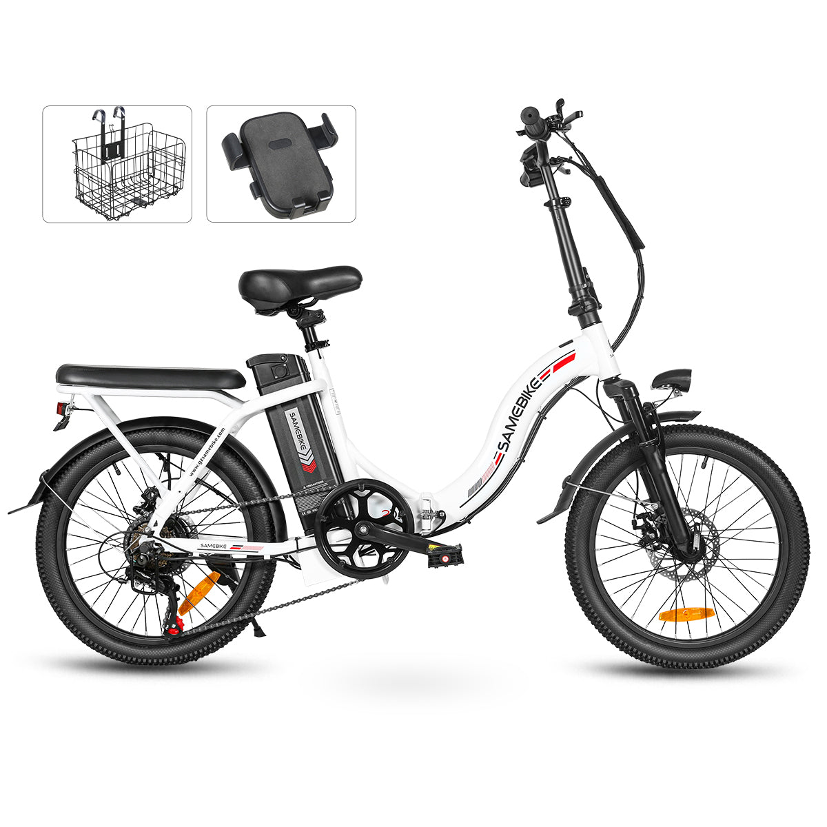 350D Hybrid Electric City Bike – 20” Wheels, 7-Speed, Lithium Battery Powered