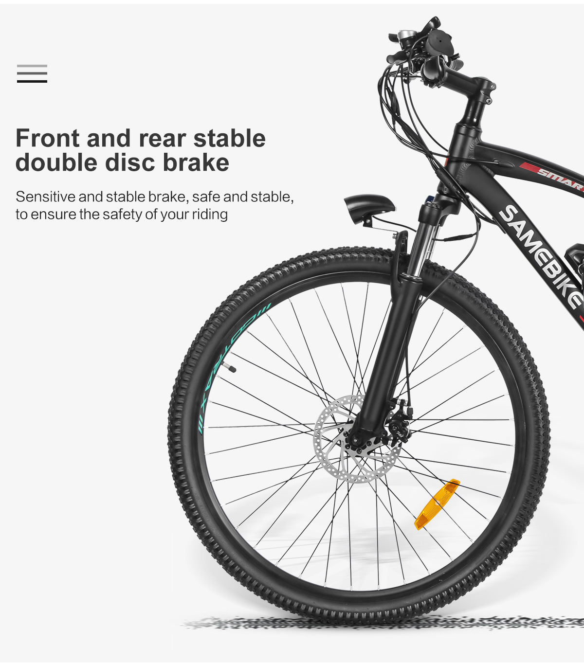 SAMEBIKE Long-Range High-Power Electric Mountain Bike – 500W Motor, 13Ah Down Tube Battery