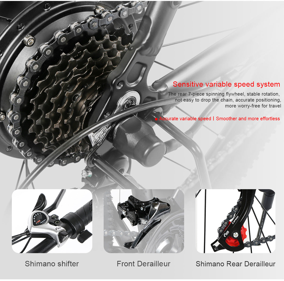 SAMEBIKE Long-Range High-Power Electric Mountain Bike – 500W Motor, 13Ah Down Tube Battery