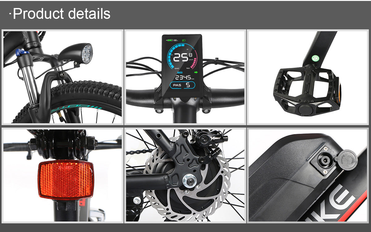 SAMEBIKE Long-Range High-Power Electric Mountain Bike – 500W Motor, 13Ah Down Tube Battery